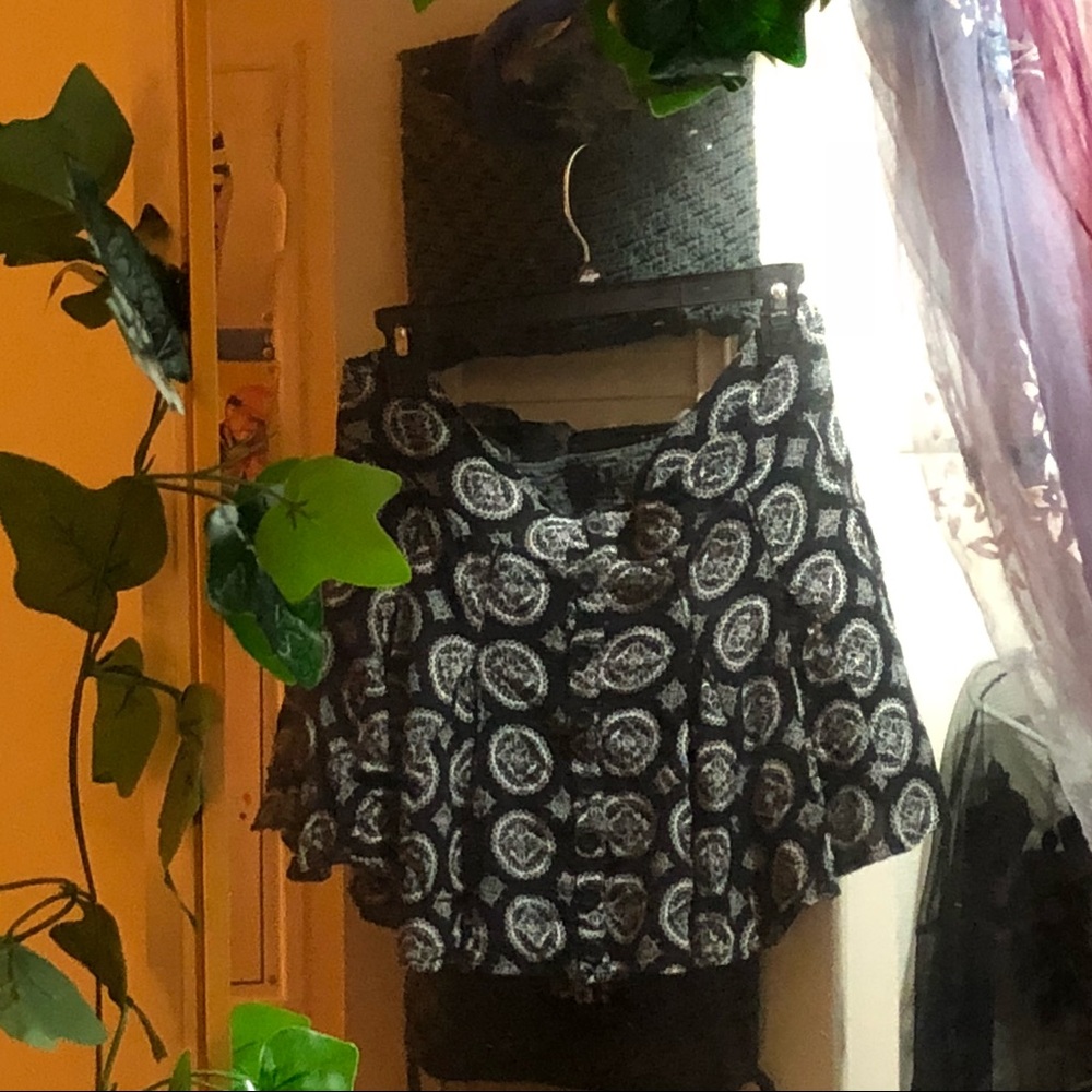 FREE PEOPLE button up mini skirt